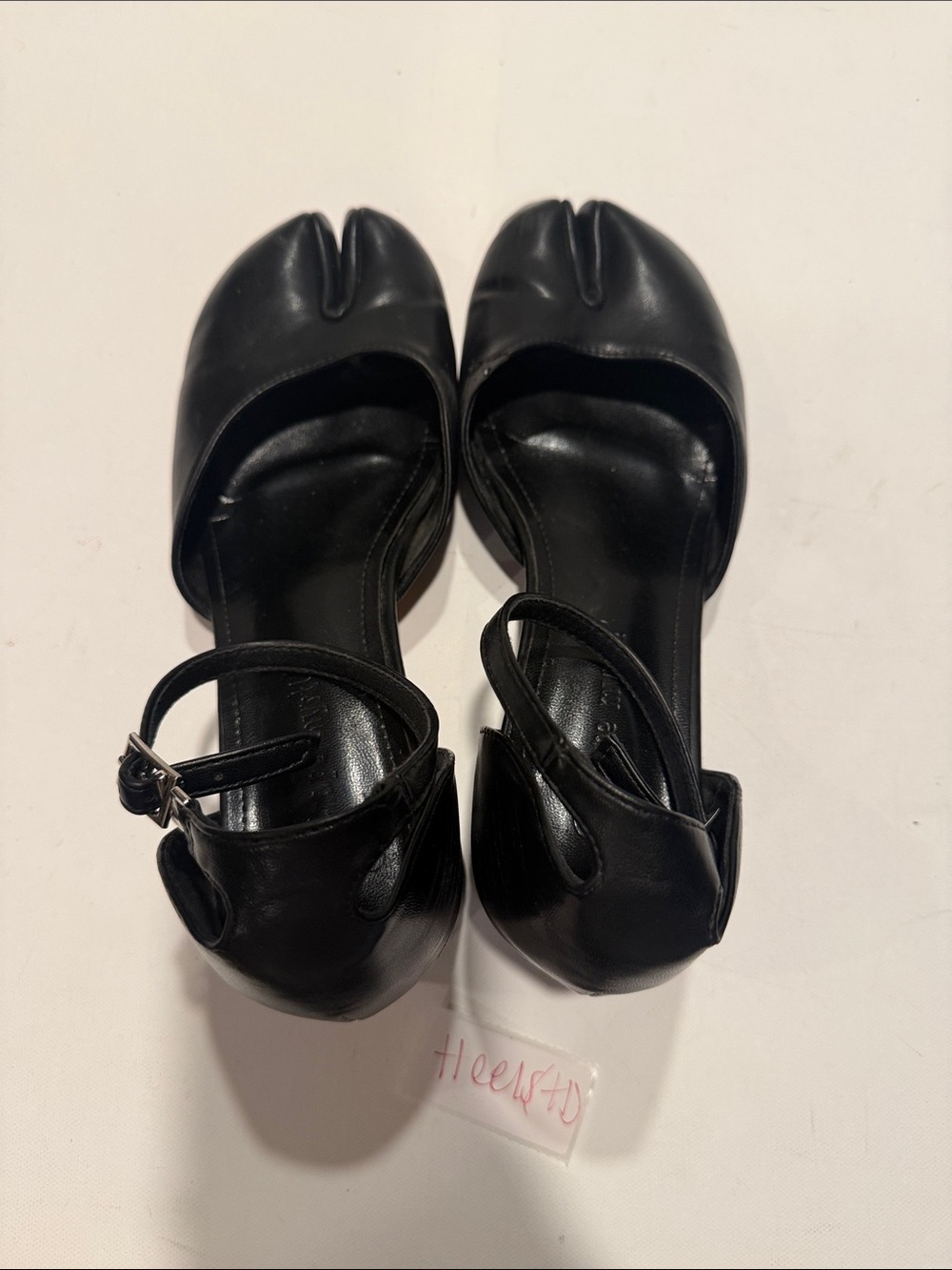 Women's Black Split-Toe Ankle-Strap Heels - Picture 3 of 5